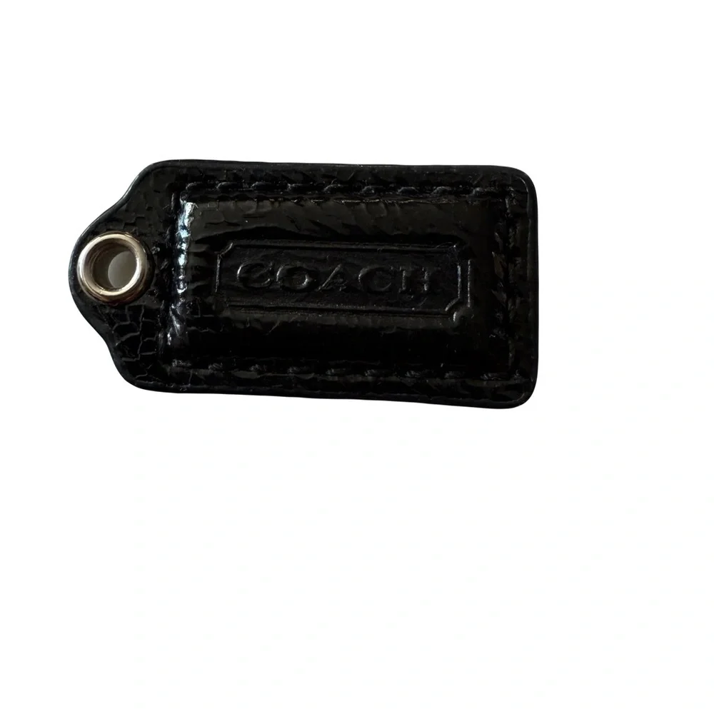 Coach Black Embossed Patent Leather Bag Charm